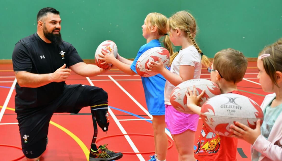 Disabled rugby played teaching children sport